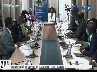 RTG/ Séance de travail entre le secrétaire général de la ZLECAF et le ministre de la promotion des investissements