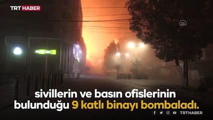 İsrail Gazze'de sivillerin yaşadığı 9 katlı binayı vurdu