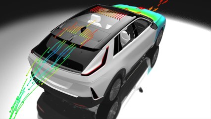 Cadillac LYRIQ Virtual Aerodynamics and Cabin Comfort Testing Animation