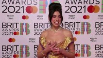Dua Lipa reacts to winning Brit award saying she's 'ready to go on tour'