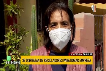La Victoria: sujetos se disfrazan de recicladores para robar S/.20 mil de empresa