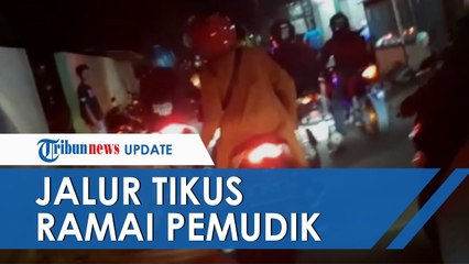 Jalur Tikus Karawang-Subang Ramai Pemudik, Warga Beri Dukungan dengan Poster dan Pengeras Suara