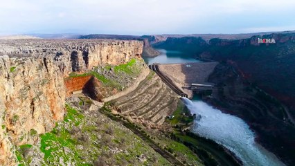Kapağı kopan Dicle barajı'nın son hali havadan görüntülendi