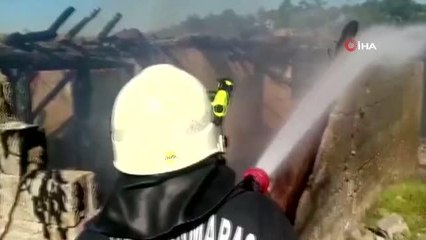 Ahşap evde çıkan yangın söndürüldü