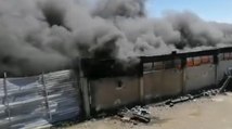 Cagliari - Incendio distrugge deposito ditta cinese in Viale Elmas (12.05.21)