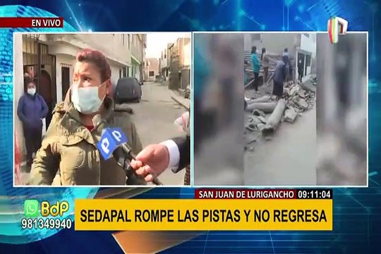 SJL: vecinos denuncian que están un mes sin agua por obras de “Sedapal”