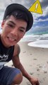 Joven tiktoker decide lamer una criatura en la playa sin saber que era un animal venenoso