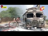 Grocery-Laden Truck Catches Fire In Bolangir