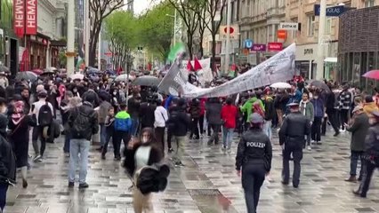 Avusturya'da İsrail'in Filistin'e yönelik saldırıları protesto edildi