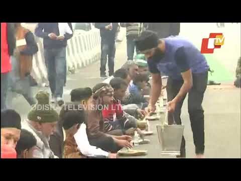 Volunteers Feed Protesting Farmers On Flyover