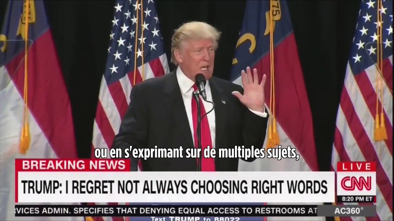 Trump "regrette" d'avoir pu blesser des gens avec ses propos