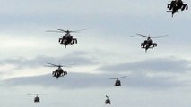 Low flyby military helicopters