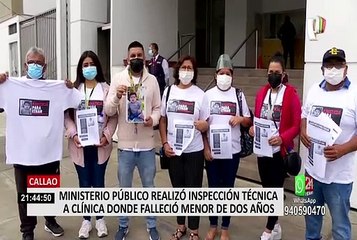 Ministerio Público realizó inspección técnica en la clínica donde falleció menor de dos años