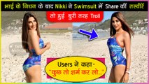 Nikki Tamboli Gets Brutally Trolled For Wearing Swimsuit After Brother's Loss