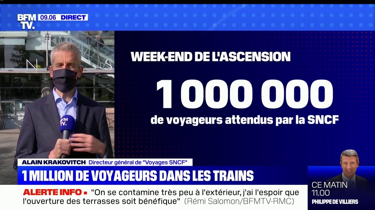 Alain Krakovicth, directeur général de "Voyages SNCF": "Un million de voyageurs et 250 TGV" sont prévus pour le week-end de l'Ascension