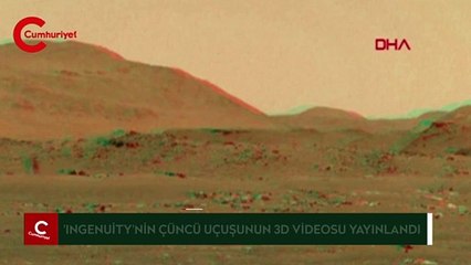 Mars helikopteri Ingenuity'nin üçüncü uçuşunun 3D videosu yayınlandı