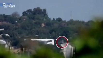 تدمير عربة اسرائيلية في محيط غزة بصاروخ ظهر في سوريا (فيديو)
