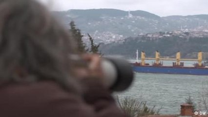 Ship spotter on the Bosporus