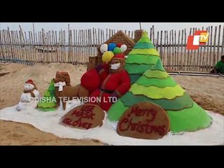 Sand Artist Manash Sahu Sculpts Santa Claus For Christmas