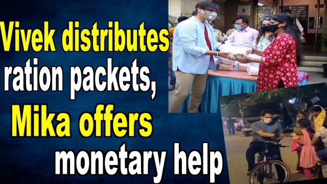 Vivek Oberoi distributes ration packets, Mika Singh offers monetary help to the needy