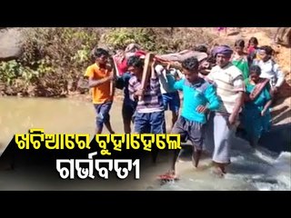 Pregnant Woman Carried On Cot In Koraput
