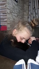 Rescued Baby Monkey Gives Human Caregiver Cuddles
