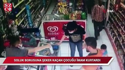 Soluk borusuna şeker kaçan çocuğu imam kurtardı