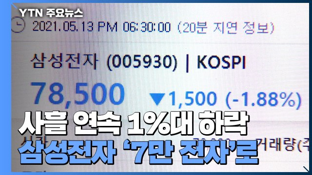 코스피, 사흘 연속 1%대 하락...삼성전자 4개월만에 '7만전자' / YTN