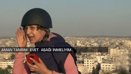 İsrail'in bombardımanına canlı yayında yakalanan kadın muhabirin zor anları