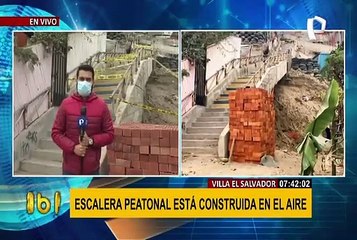 Escalera a punto de colapsar: Vecinos denuncian que municipio de VES no les da ninguna solución