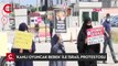 ABD Konsolosluğu önünde 'kanlı oyuncak bebek' ile İsrail protestosu