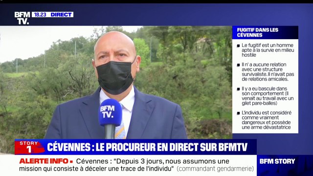Le procureur de Nîmes sur l'appel lancé au suspect dans les Cévennes: Nous espérons que nous pourrons nouer le dialogue avec lui si c'est encore possible