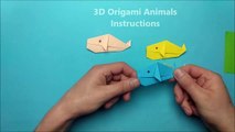 Origami Whale Tutorial With Sticky Notes Paper Sea (Water) Animals | Paper 3D Animals Easy