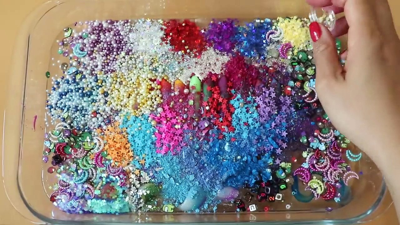 Mixing”Among Us” Eyeshadow And Makeup,Parts,Glitter Into Slime!Satisfying Slime Video!★Asmr★