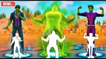 _NEW_ Fortnite BEAST BOY skin doing all Built-in Emotes!