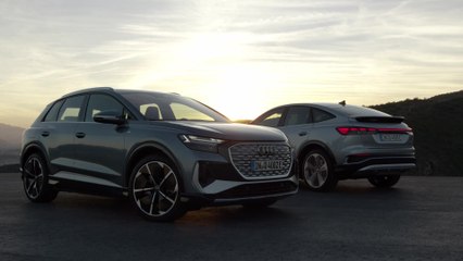 Audi Q4 e-tron Design in Geyser blue