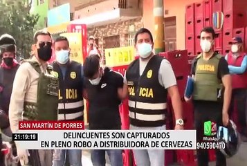 SMP: capturan a delincuentes que intentaron asaltar depósito de cerveza