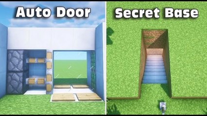 ⚒ Minecraft_ 3 Redstone Build Hacks (Auto Door, Secret Base) #3