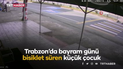 Bisikletli çocuk tırın altında kalmaktan son anda kurtuldu