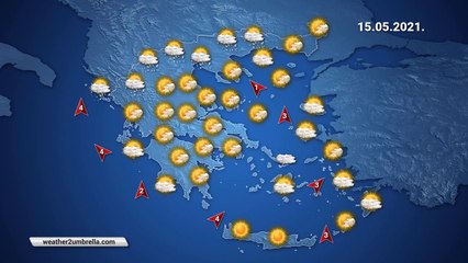 Η πρόβλεψη του καιρού για τo Σάββατο 15-05-2021