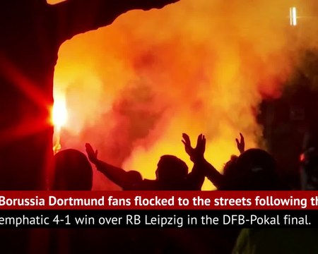 Dortmunders celebrate DFB-Pokal win over Leipzig