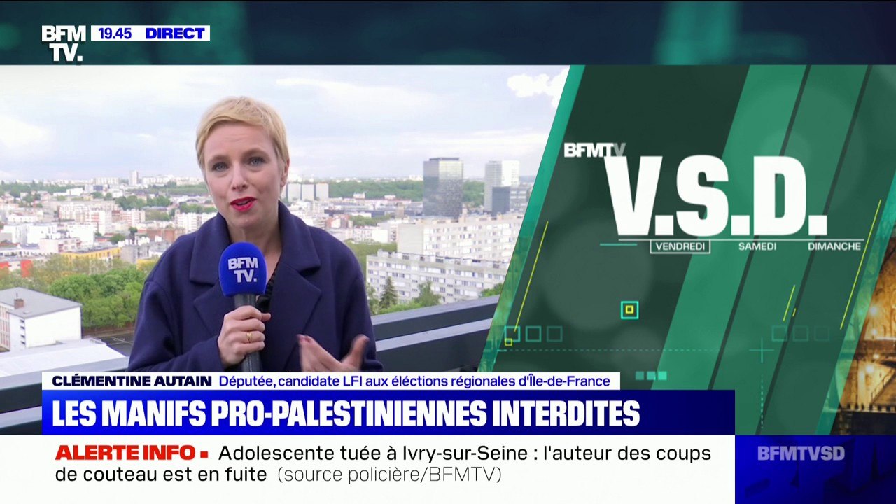 Manifestation pro-palestinienne interdite: pour Clémentine Autain, "c'est une décision inacceptable et injustifiable"