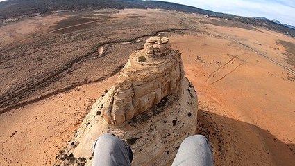 Paramotorist Attempts Daring Landing On Church Rock