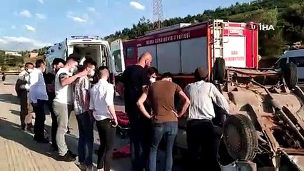 Otomobil duvara çarpıp takla attı: 1 yaralı