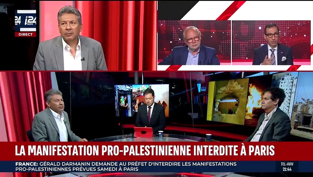 Conflit au Proche Orient - L'ancien patron de Libération, Laurent Joffrin quitte le plateau de i24News face à Jean Messiah en direct :"Les insultes ça suffit !"
