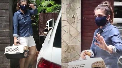 Raveena Tandon अपने Pet के साथ दिखी फिर आया उन्हें गुस्सा ; Watch video | FilmiBeat