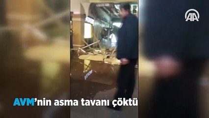 AVM'de asma tavan çöktü!