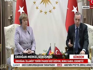 Erdoğan'dan Merkel'e canlı yayında ayar!