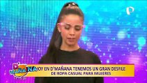 Brunella Barrios modela leggins en programa de television