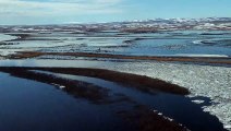 Flying Over a Flooded Alaskan Town